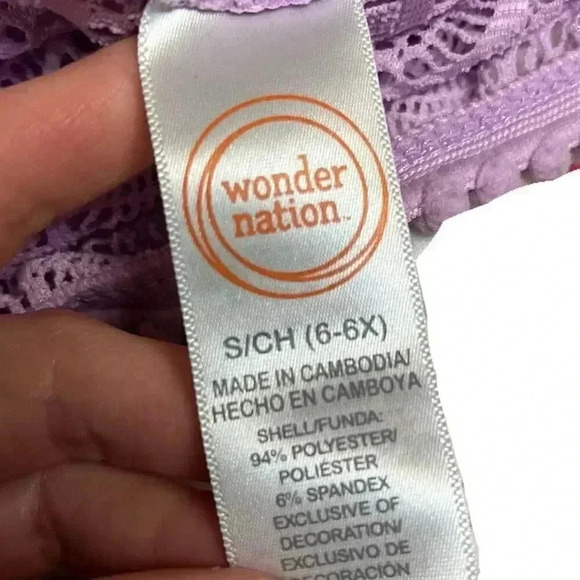 🌟 Wonder Nation Girls Purple Eyelet Swimsuit Cover Size 6-6X 🌟 - Picture 4 of 4